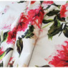 Duquesse lurex con flores rojas